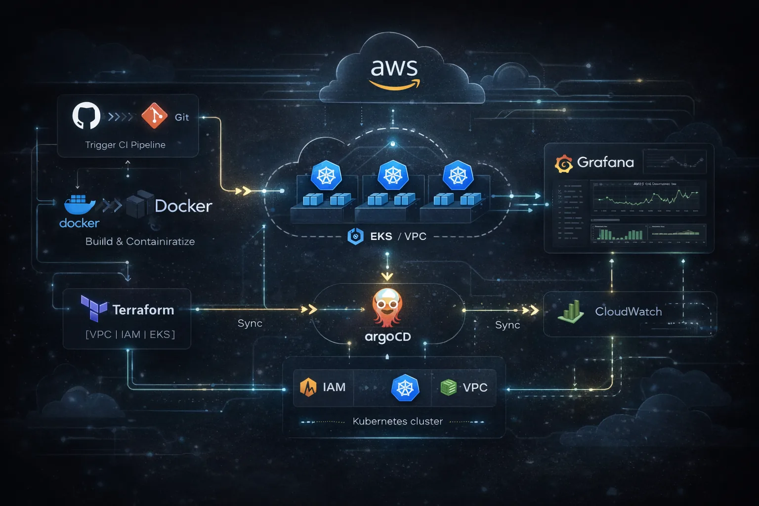 Cloud-Native DevOps Pipeline on AWS — Argo CD deployment view